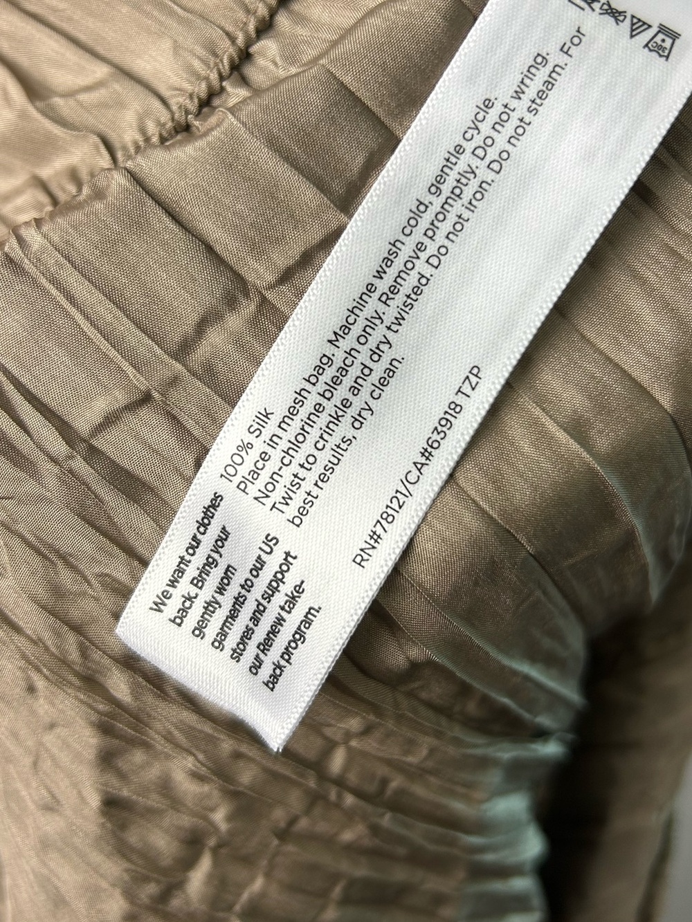 EILEEN FISHER Crushed 100% Silk Wide Leg Ankle Pants Size 2X Brown quite luxury - Picture 8 of 12